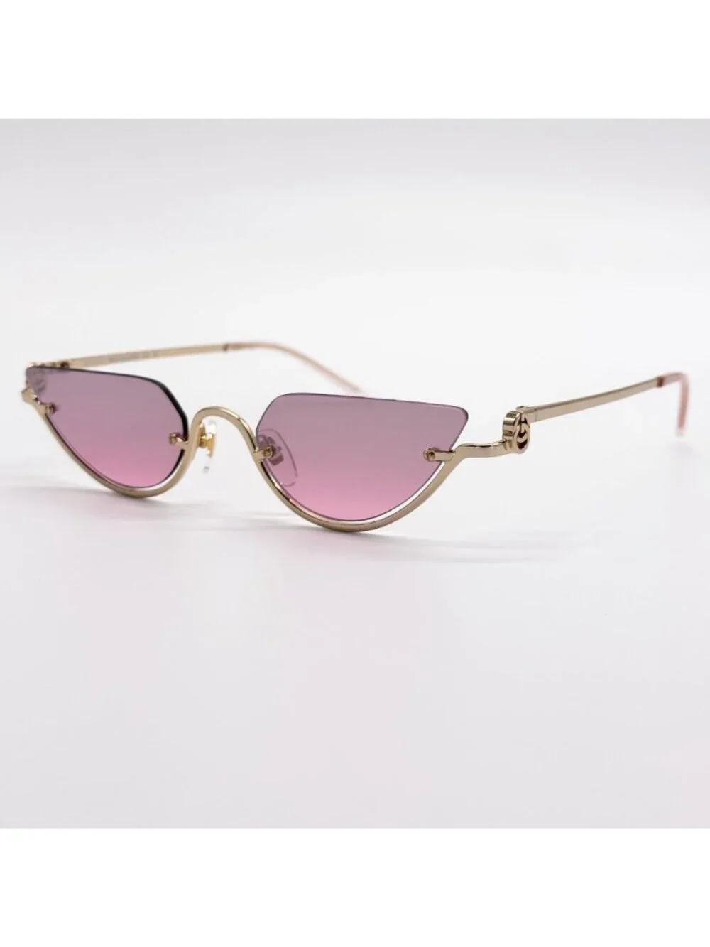 New Gucci Pink Gold Cat Eye Women Sunglasses GG1603S 003
